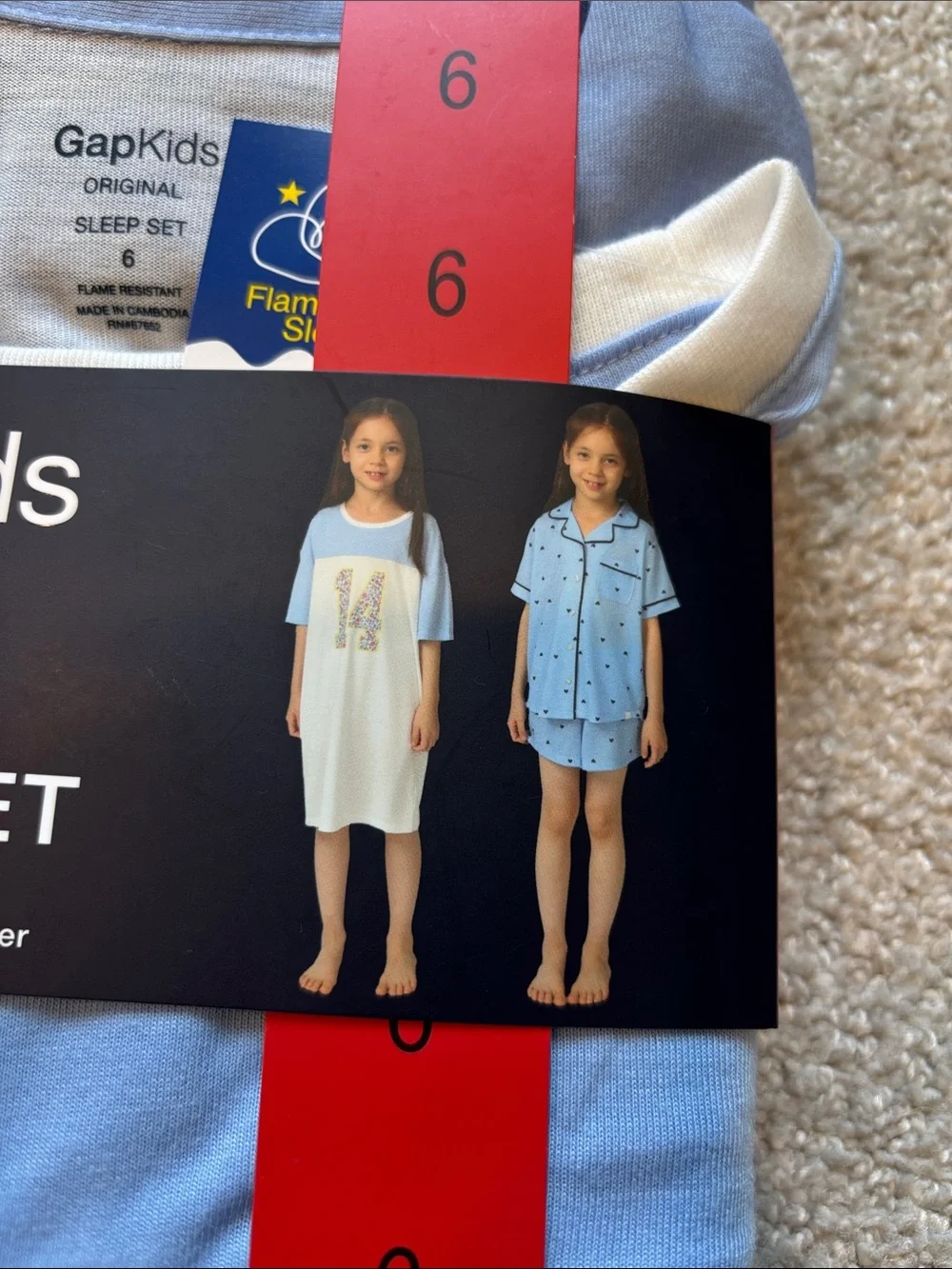 GAP 3-Piece Light Blue & White Kids Pajama Set